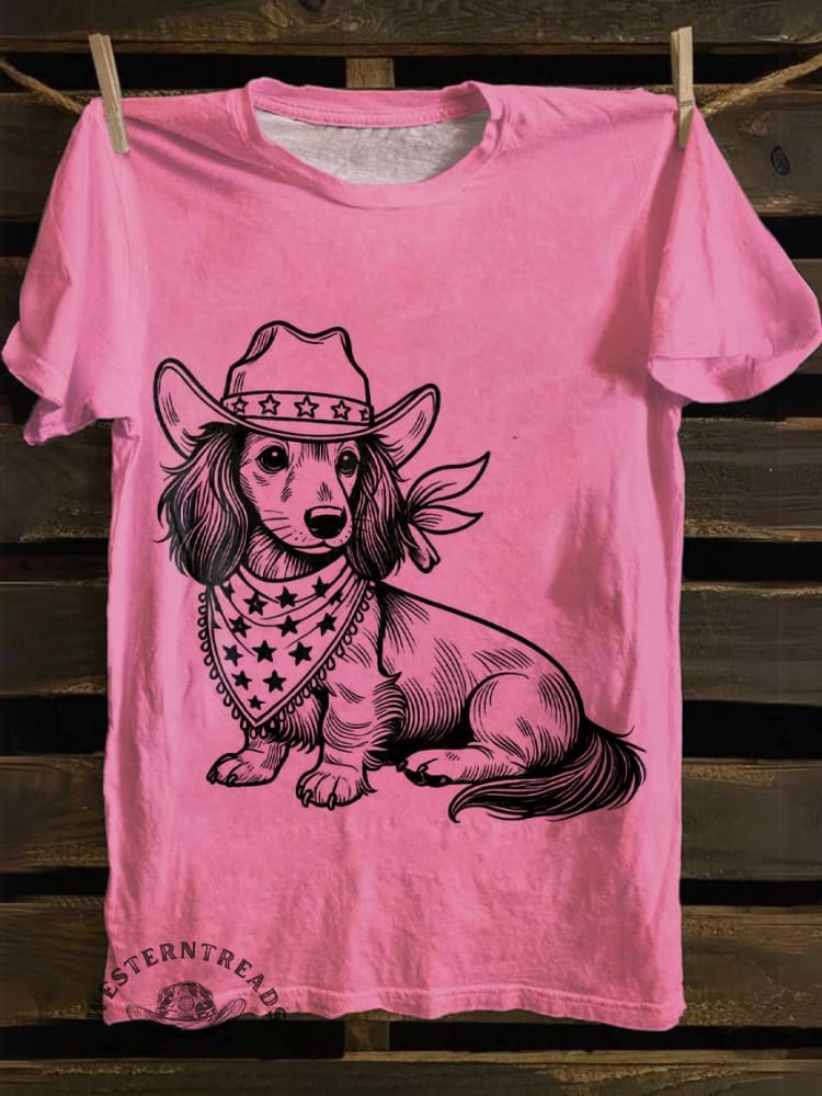 West Cowboy Dog Print T-shirt - Image 6