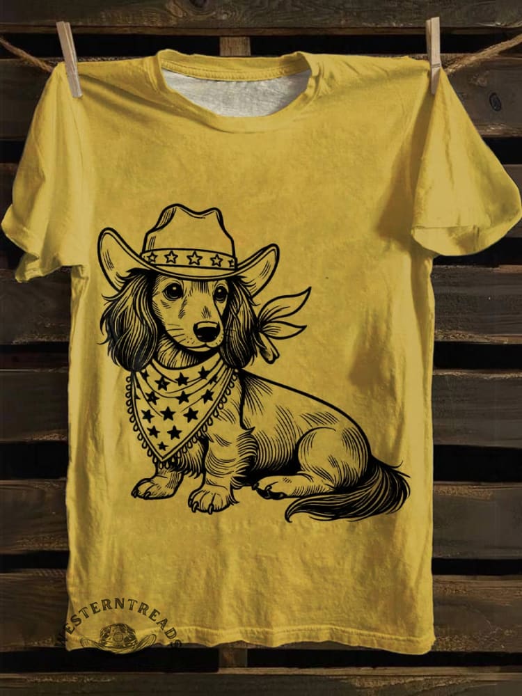 West Cowboy Dog Print T-shirt - Image 7