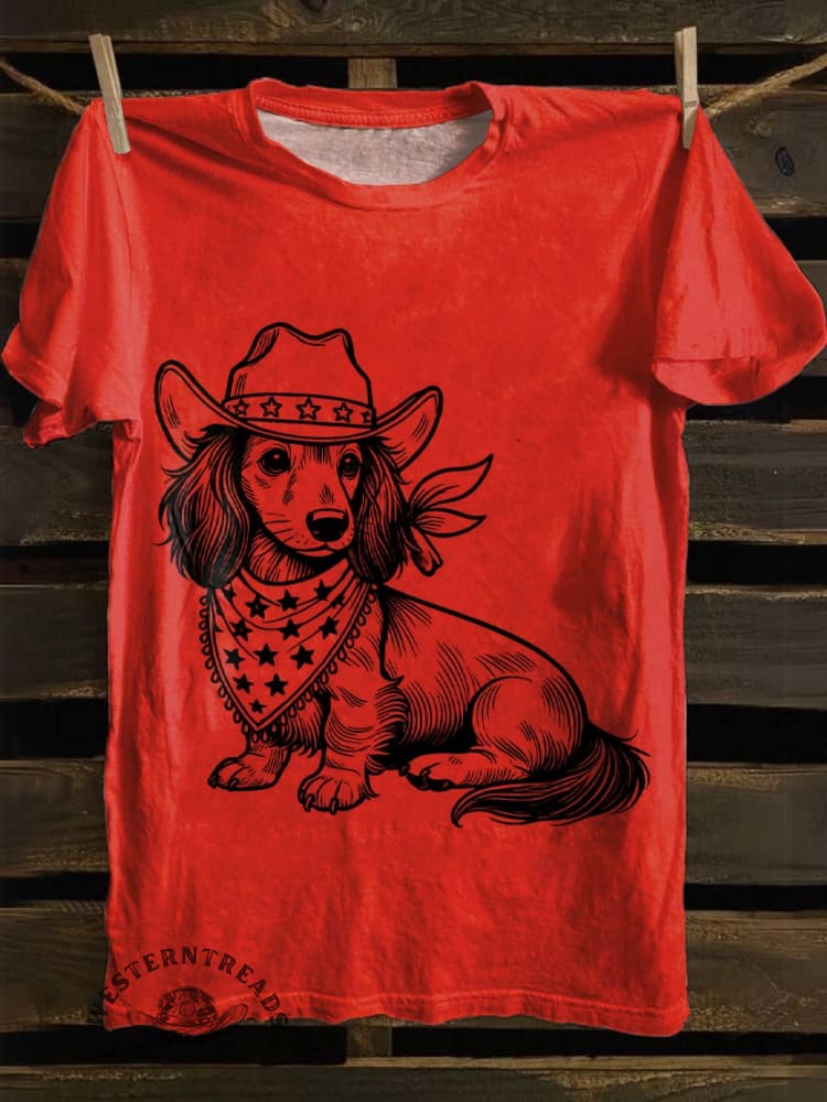 West Cowboy Dog Print T-shirt - Image 9