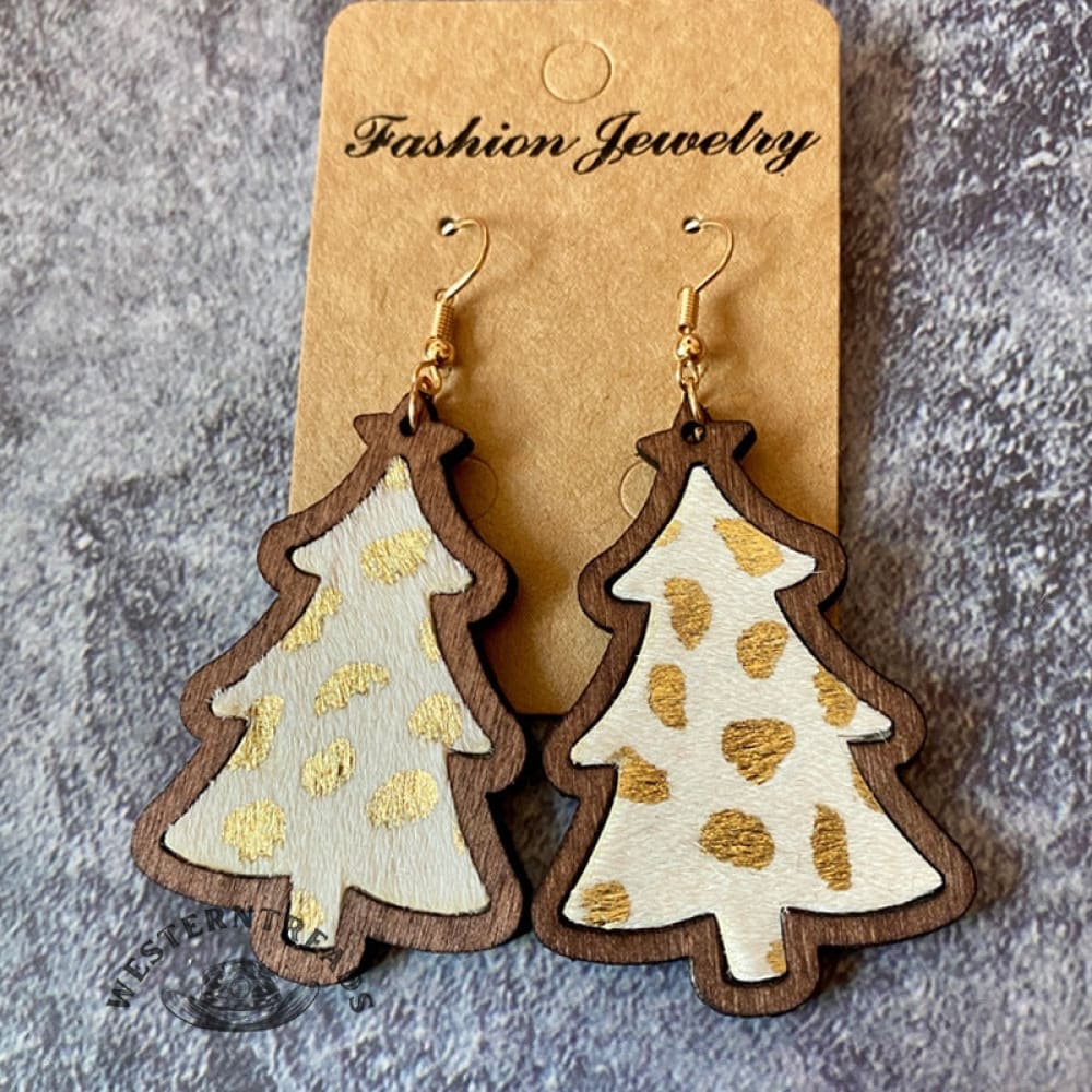 Western Christmas Wooden Earrings - Image 2
