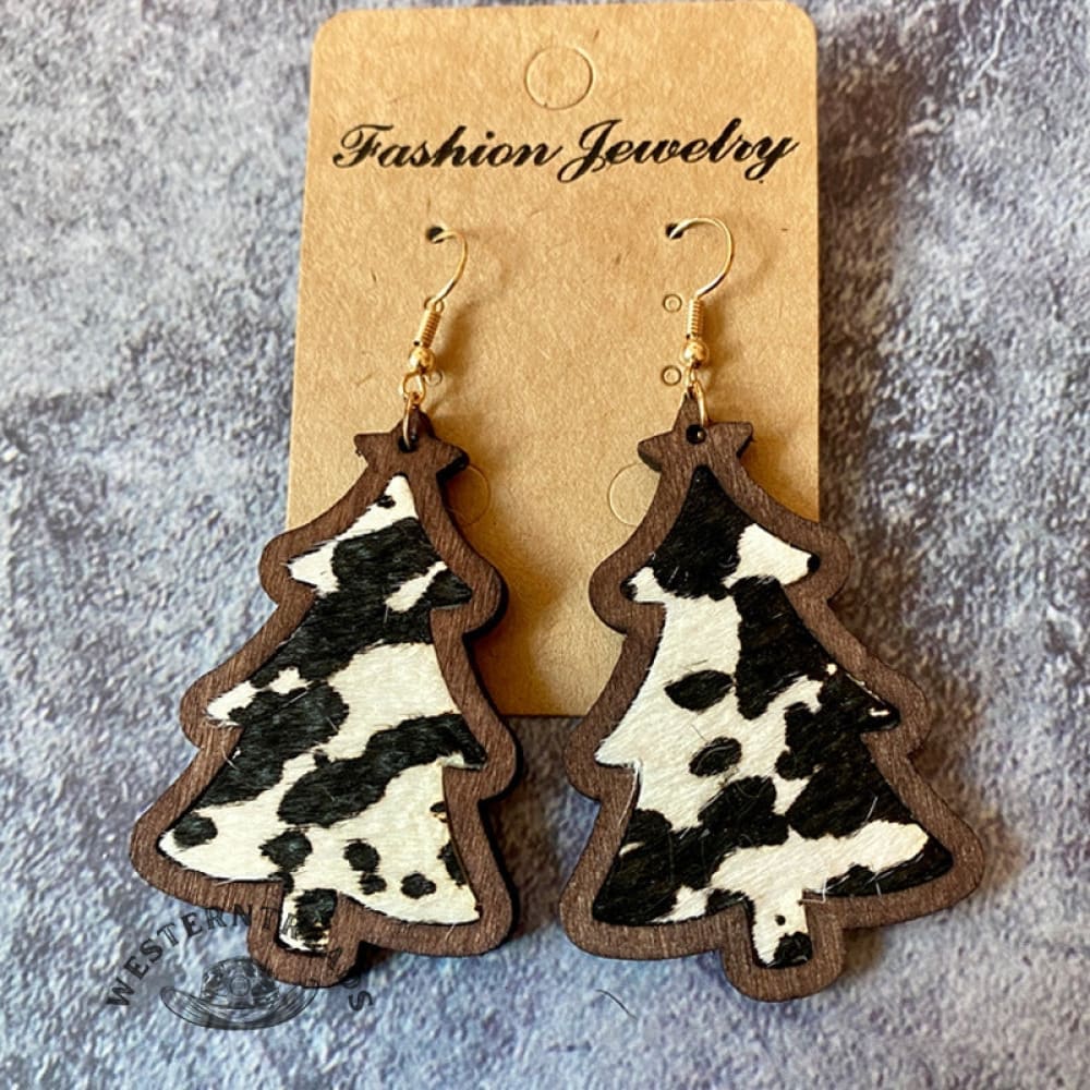 Western Christmas Wooden Earrings - Image 3