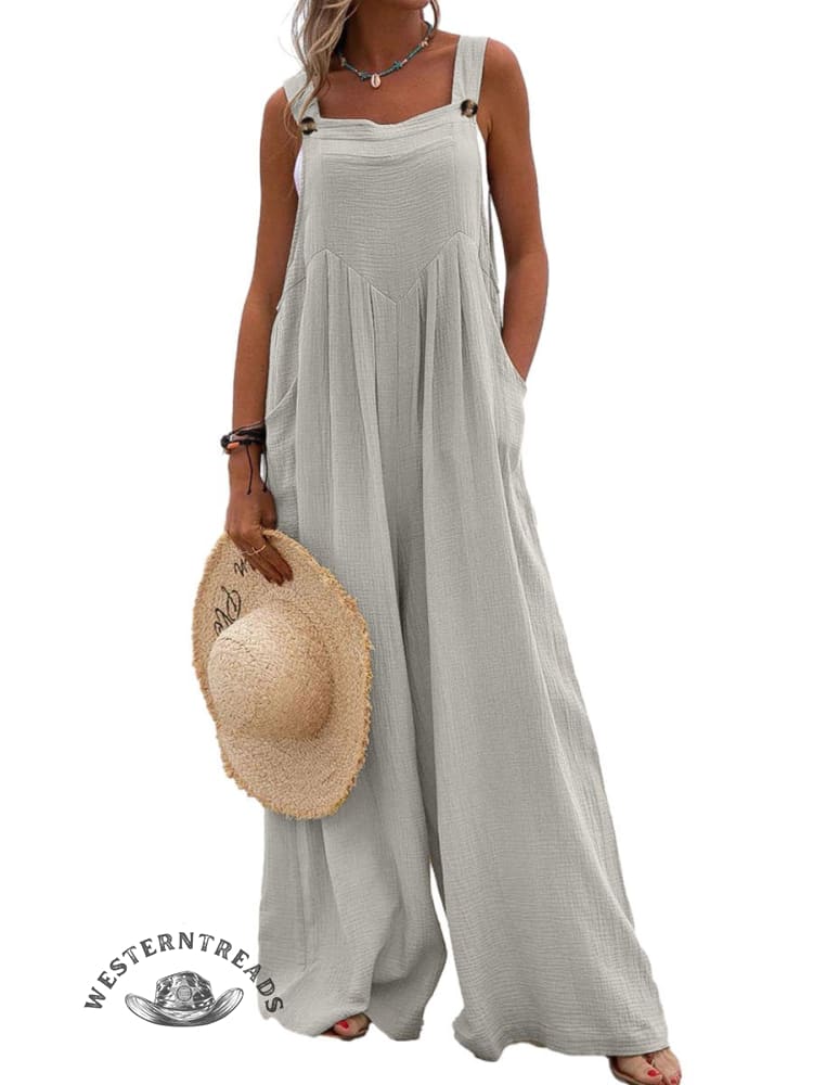 Women Casual Solid Color Pocket Jumpsuit - Image 4