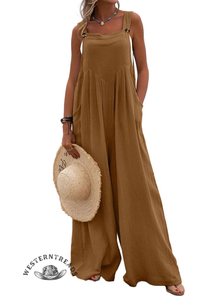 Women Casual Solid Color Pocket Jumpsuit - Image 6
