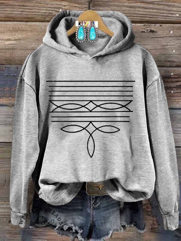 Women's Boot Stitch Print Casual Sweatshirt - Image 2