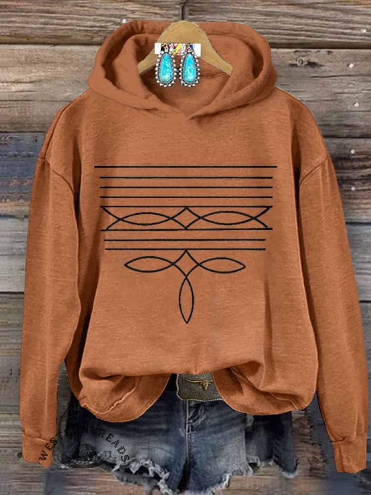 Women's Boot Stitch Print Casual Sweatshirt - Image 3