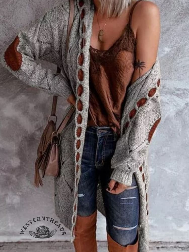 Women's Long Sleeve Midi Knit Cardigan Sweater - Image 5