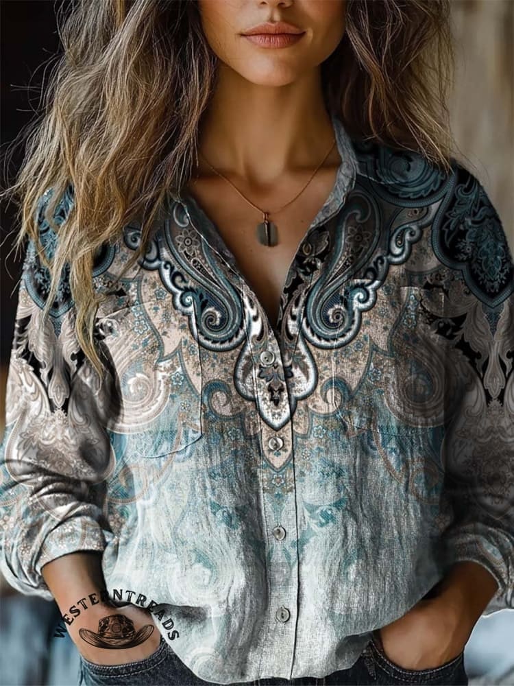 🔥Hot Sale🔥Women's Paisley Print Casual Sweatshirt - Image 4