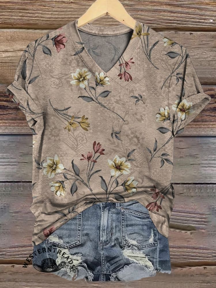 🔥Hot Sale🔥Women's Retro Floral Print Casual Top - Image 2