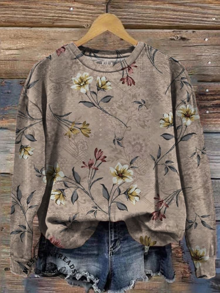🔥Hot Sale🔥Women's Retro Floral Print Casual Top - Image 3