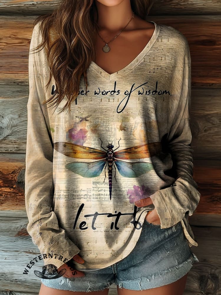 Women's Retro Whisper Words Of Wisdom Print Casual Sweatshirt - Image 3