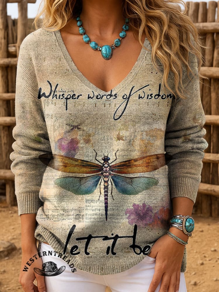 Women's Retro Whisper Words Of Wisdom Print Casual Sweatshirt - Image 5