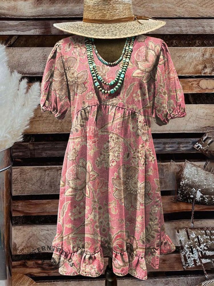 🔥Hot Sale🔥Women's Vintage Floral Print Casual Top - Image 4