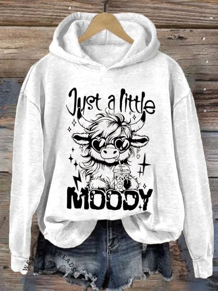 Women'S Western Highland Cow Print Casual Hoodie - Image 3