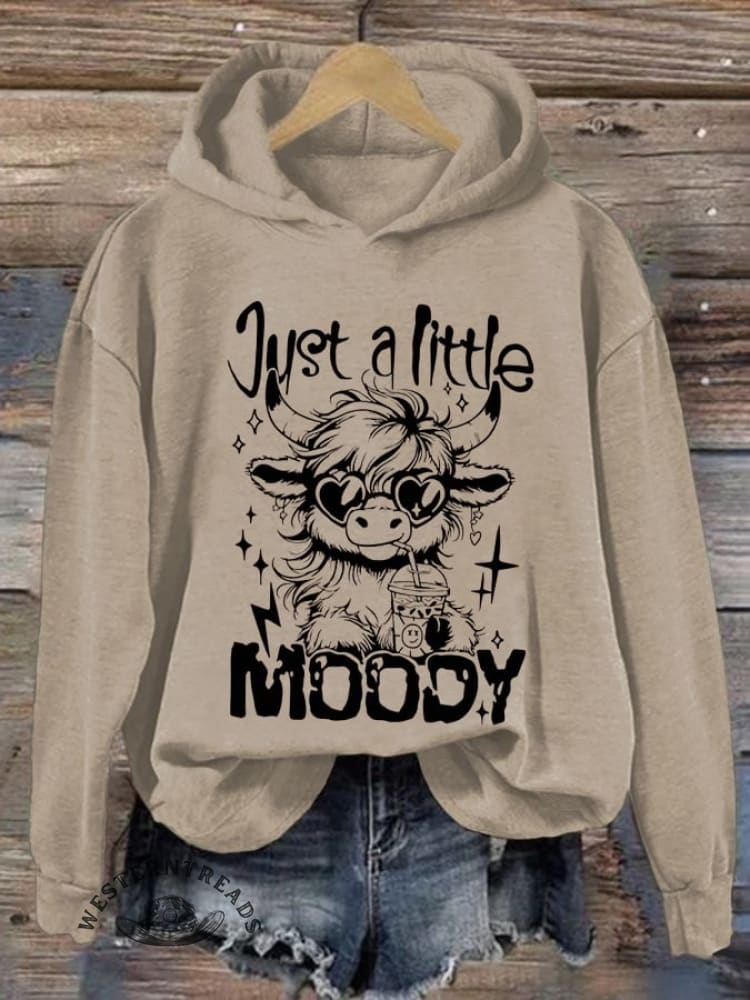 Women'S Western Highland Cow Print Casual Hoodie - Image 4