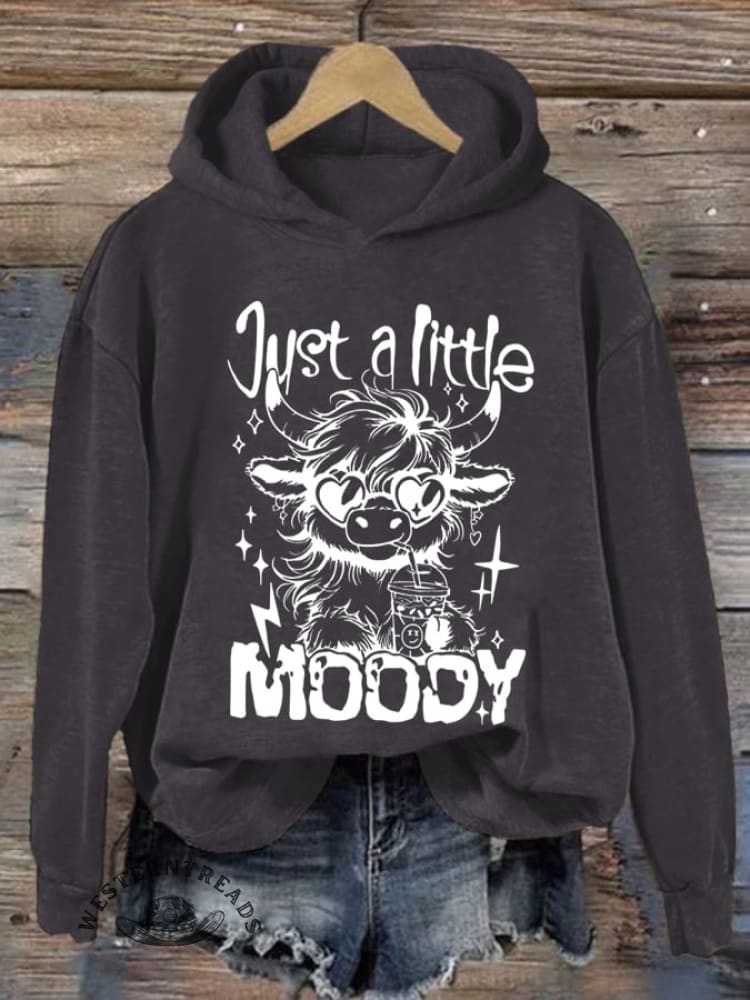 Women'S Western Highland Cow Print Casual Hoodie - Image 5