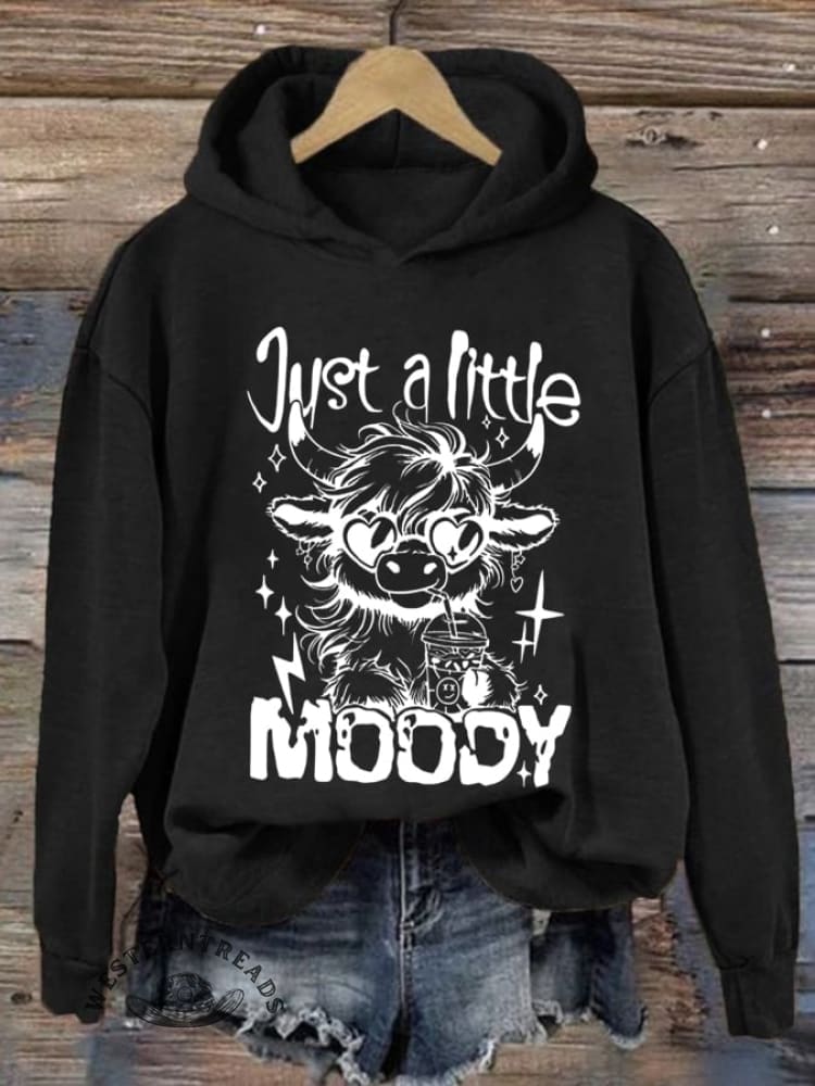 Women'S Western Highland Cow Print Casual Hoodie - Image 6